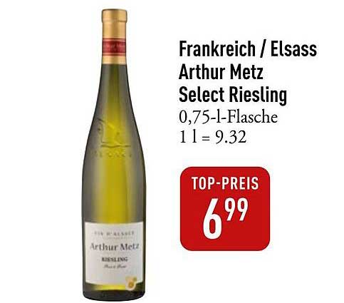 Arthur Metz Select Riesling 0,75 l - Top-Preis!