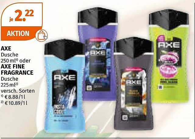 AXE Duschgel 250 ml oder AXE Fine Fragrance Duschgel 225 ml in verschiedenen Sorten