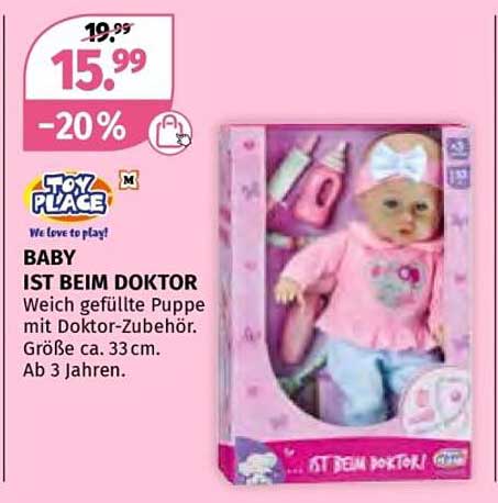 BABY IST BEIM DOKTOR - Weich gefüllte Puppe mit Arztzubehör