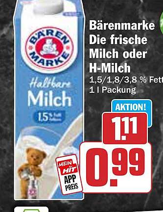 Bärenmarke Haltbare Milch 1 l Packung