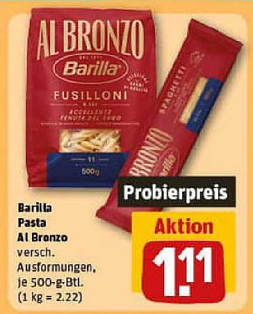 Barilla Pasta Al Bronzo verschiedene Ausformungen 500-g-Btl.