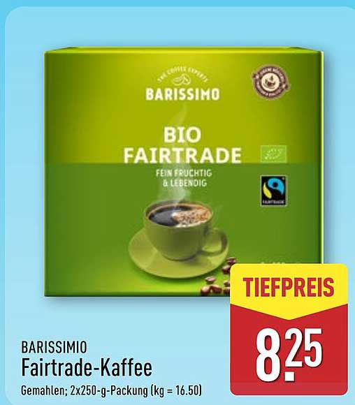 BARISSIMO Fairtrade-Kaffee 2x250-g-Packung
