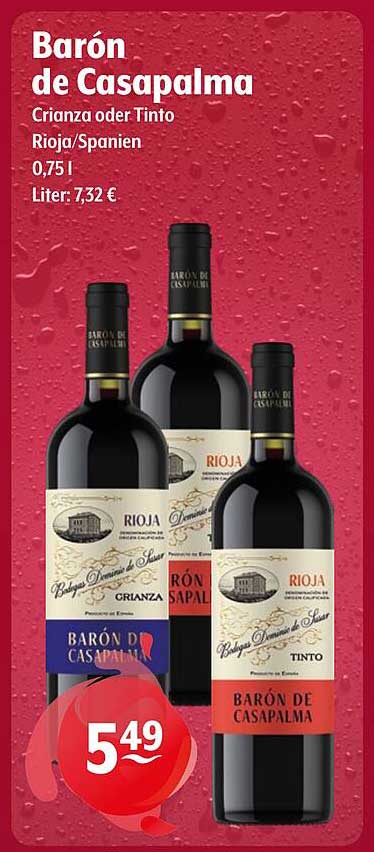 Barón de Casapalma Crianza oder Tinto 0,75 l