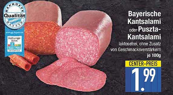 Bayerische Kantalsalami oder Puszta-Kantalsalami je 100g