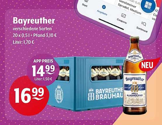 Bayreuther - verschiedene Sorten 20 x 0,5 l
