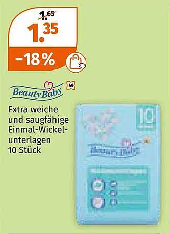 Beauty Baby Extra weiche und saugfähige Einmal-Wickelunterlagen 10 Stück