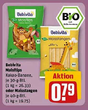 Bebivita Maisflips und Maisstangen - Bio Snack für die Kleinen