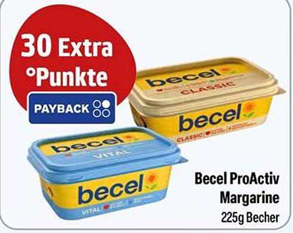 Becel ProActiv Margarine 225g Becher (Classic & Vital)