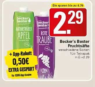 Becker's Bester Fruchtsäfte - verschiedene Sorten