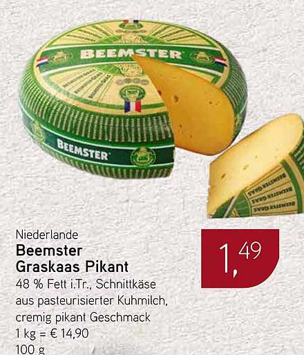 Beemster Graskaas Pikant – 100g für nur 1,49 €