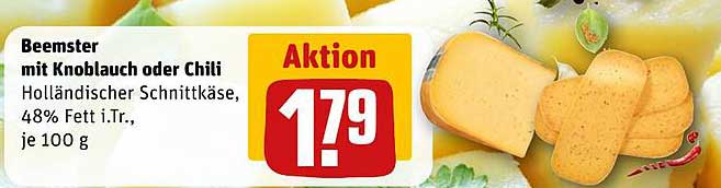 Beemster mit Knoblauch oder Chili - Holländischer Schnittkäse, 48% Fett i.Tr., je 100 g