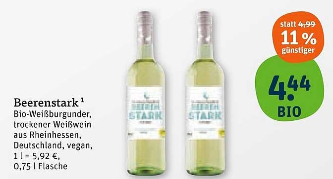 Beerenstark Bio-Weißburgunder, trockener Weißwein aus Rheinhessen