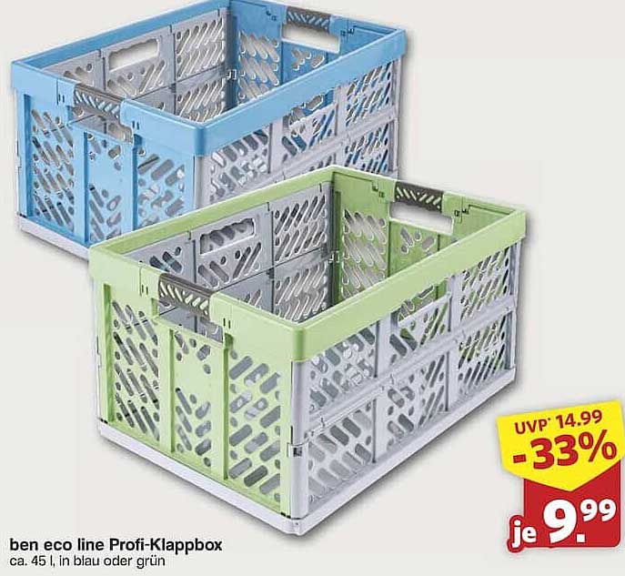 ben eco line Profi-Klappbox 45 l in blau oder grün
