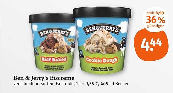 Ben & Jerry's Eiscreme - verschiedene Sorten, Fairtrade
