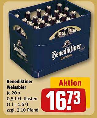 Benediktiner Weissbier je 20 x 0,5-l-Fl.-Kasten