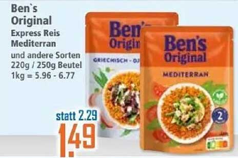 Ben's Original Express Reis Mediterran 220g / 250g Beutel