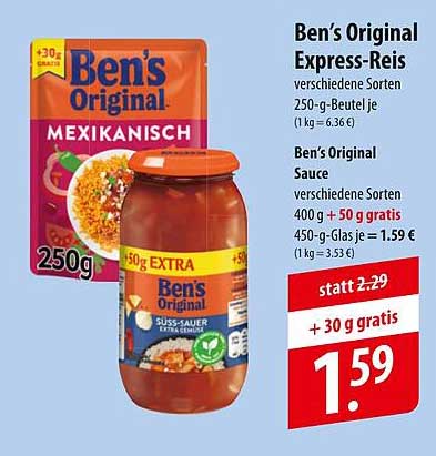 Ben's Original Express-Reis und Sauce im Angebot