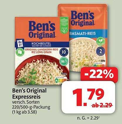 Ben's Original Expressreis verschiedene Sorten 220/500-g-Packung