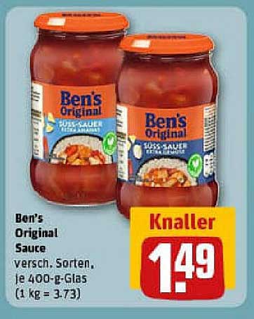 Ben's Original Sauce – Verschiedene Sorten, je 400-g-Glas