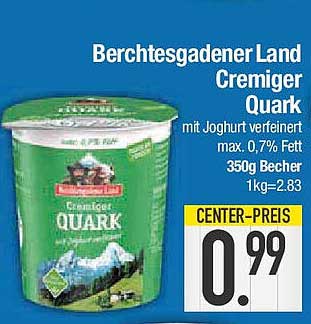 Berchtesgadener Land Cremiger Quark mit Joghurt, 350g Becher