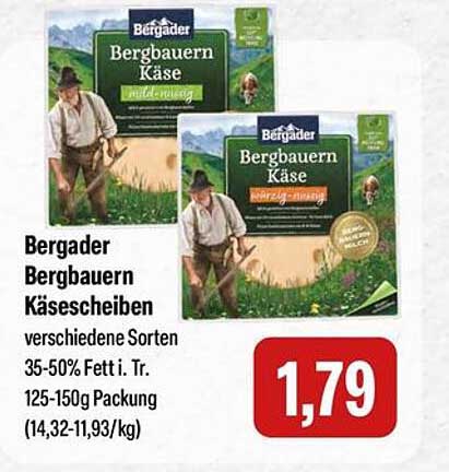 Bergader Bergbauern Käsescheiben - verschiedene Sorten