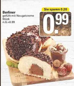 Berliner gefüllt mit Nougatcreme