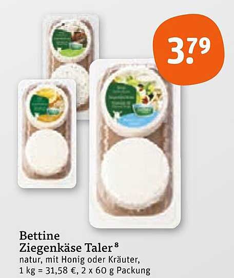 Bettine Ziegenkäse Taler - Natur, mit Honig oder Kräuter