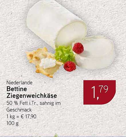 Bettine Ziegenweichkäse 50 % Fett i.Tr., sahnig im Geschmack