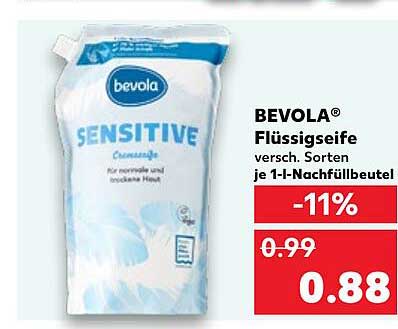 BEVOLA® SENSITIVE Flüssigseife 1 l Nachfüllbeutel