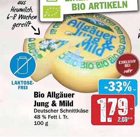 Bio Allgäuer Jung & Mild - Deutscher Schnittkäse 100 g