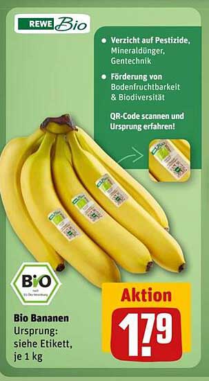 Bio Bananen 1 kg – Aktion bei REWE