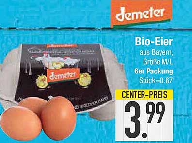 Bio-Eier aus Bayern, Größe M/L, 6er Packung