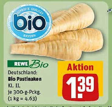Bio Pastinaken KL. II – Aktionspreis bei REWE