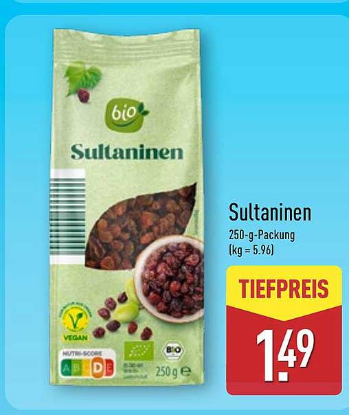 Bio Sultananinen 250 g - Tiefpreis!