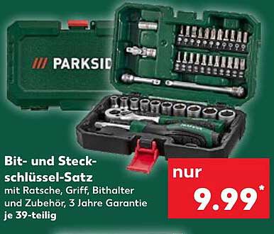 Bit- und Steckschlüssel-Satz mit Ratsch und Zubehör – 39-teilig von PARKSIDE