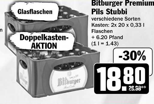 Bitburger Premium Pils Stubbikasten 2x20x0,33 l
