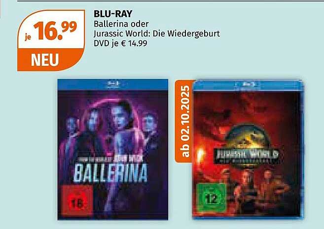 BLU-RAY: Ballerina oder Jurassic World: Die Wiedergeburt