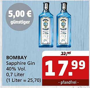 BOMBAY Sapphire Gin 40% Vol. 0,7 Liter