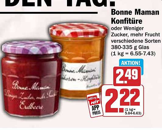 Bonne Maman Konfitüre oder Weniger Zucker – verschiedene Sorten 380-335 g