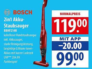 Bosch 2in1 Akku-Staubsauger BBHF214R