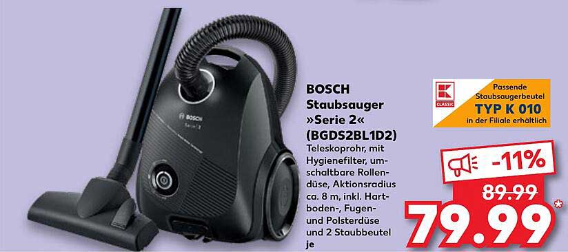 BOSCH Staubsauger »Serie 2« (BGDS2BL1D2)