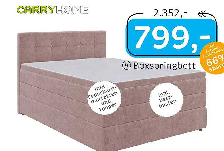 Boxspringbett von CARRYHOME - Komfort und Stil vereint