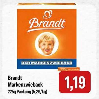 Brandt Markenzwieback 225g Packung