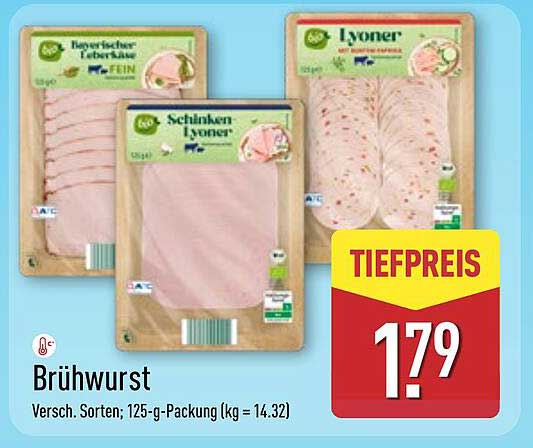 Brühwurst - Verschiedene Sorten, 125-g-Packung