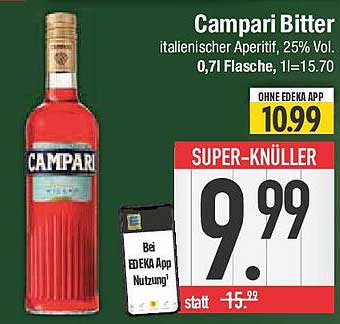 Campari Bitter, italienischer Aperitif, 0,7l