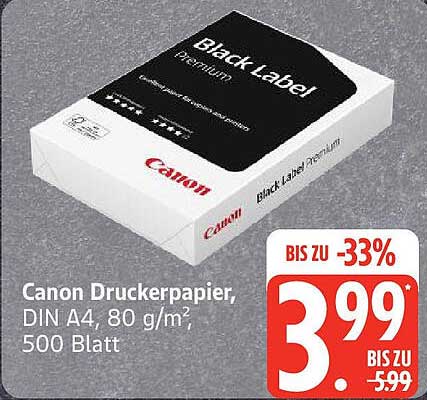Canon Druckerpapier, DIN A4, 80 g/m², 500 Blatt