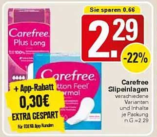 Carefree Slippeinlagen – verschiedene Varianten und Inhalte je Packung