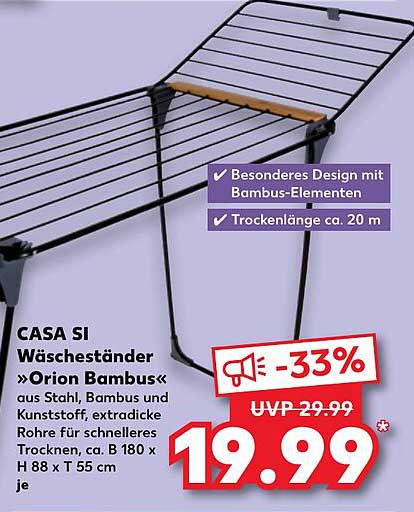 CASA SI Wäscheständer »Orion Bambus«