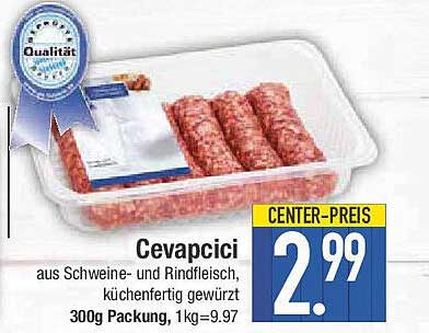 Cevapcici aus Schweine- und Rindfleisch, küchenfertig gewürzt