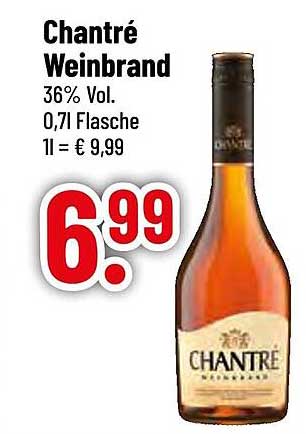 Chantré Weinbrand 0,71 L - 36% Vol.